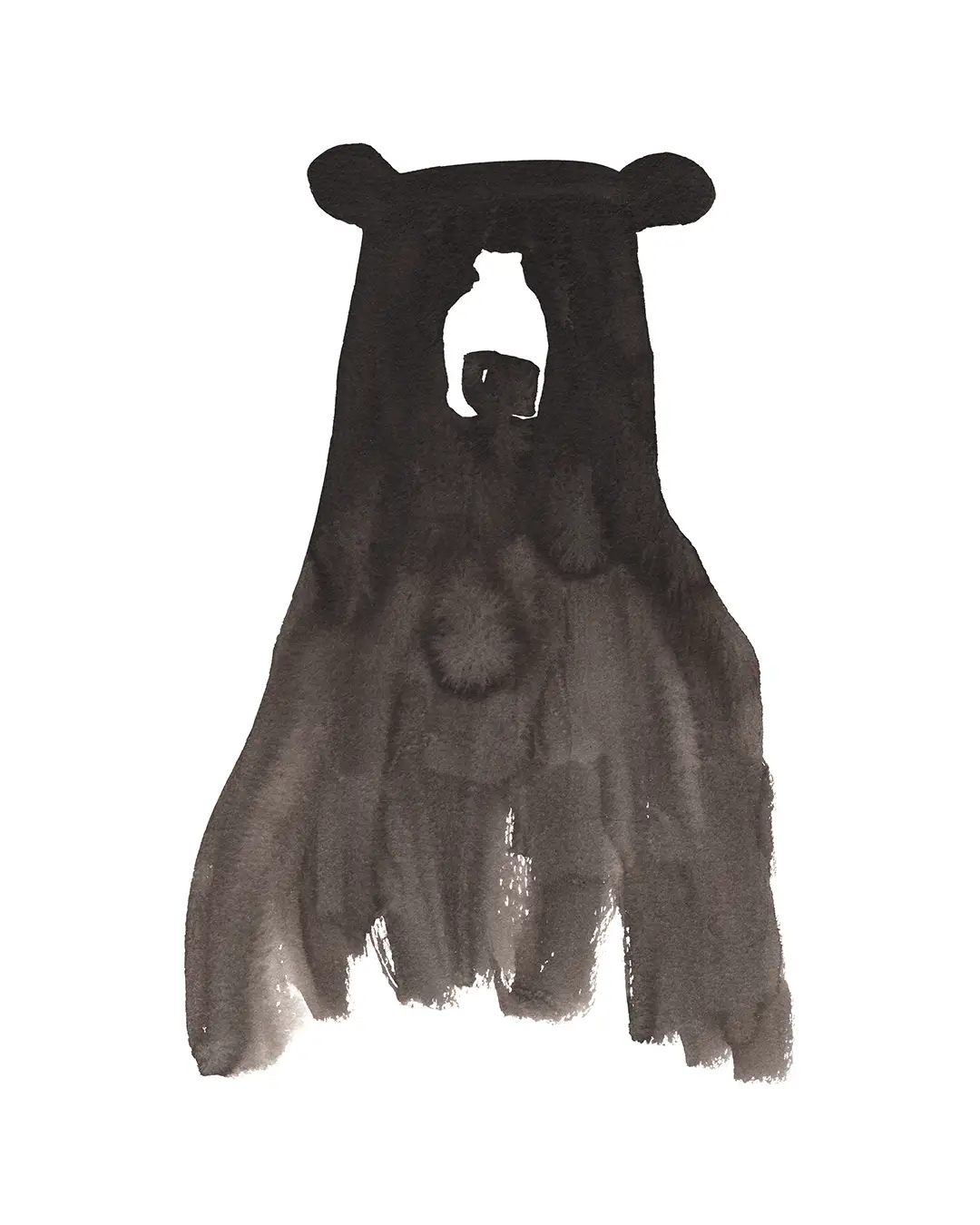 Ink painting of a bear