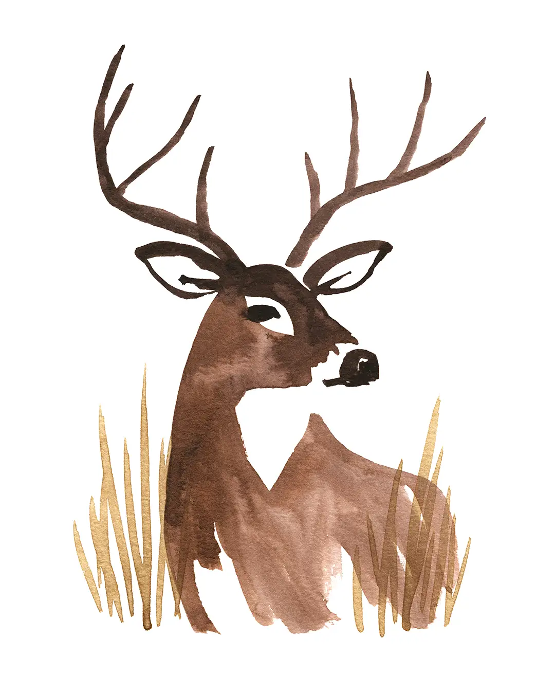 Ink painting of a deer